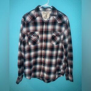 Coastal Plaid Casual Shirt - Red, Blue, and White